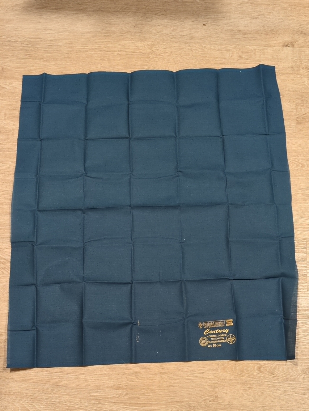Blue Century Blended Cotton Handkerchief with Patterned Drawstring Organza Pouch